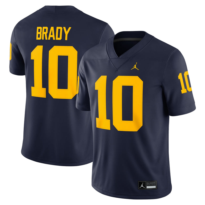 Men's Tom Brady Michigan Wolverines Navy Jumpman Nike Game Jersey - Pro Jersey Sports