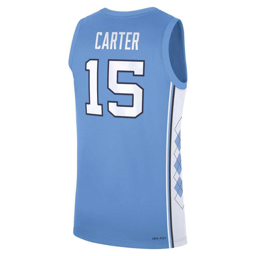 Men's Jordan Brand Vince Carter Carolina Blue North Carolina Tar Heels Road Replica Basketball Jersey