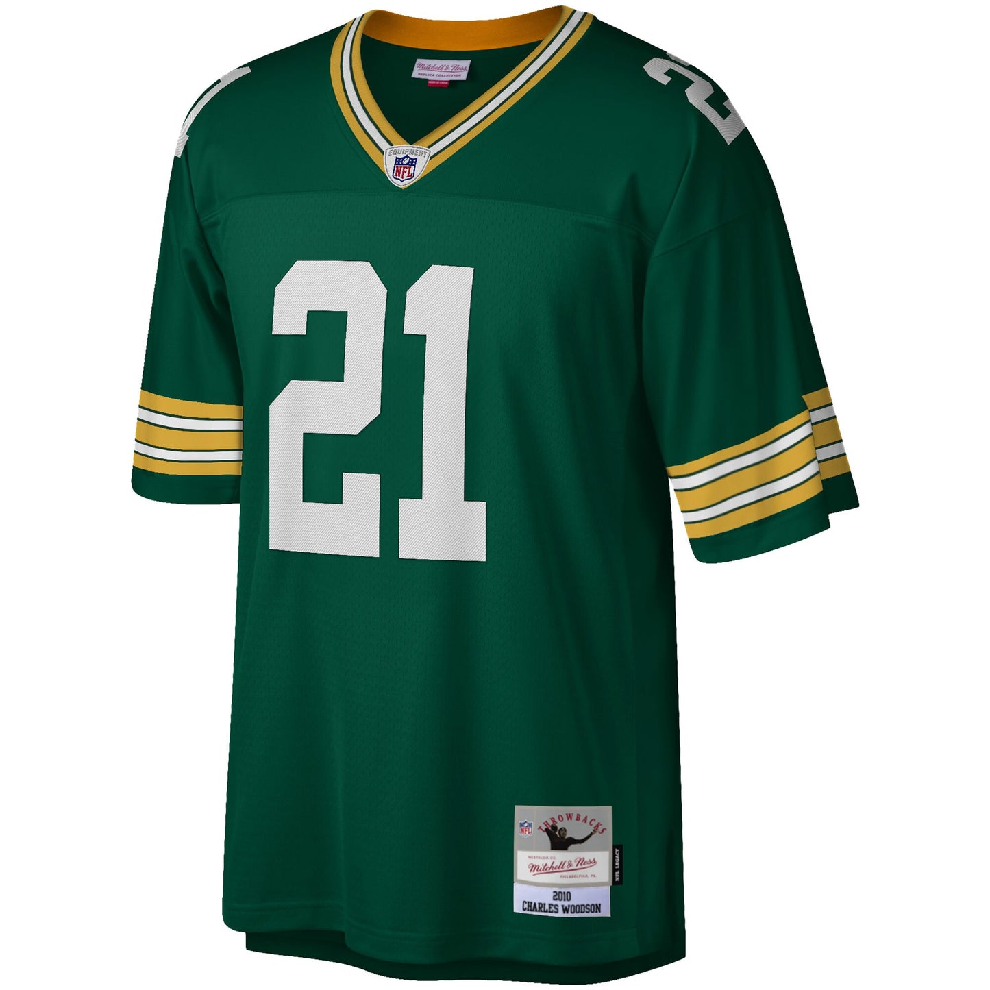 Men's Charles Woodson Green Bay Packers Mitchell & Ness 2010 Green Legacy Replica Jersey