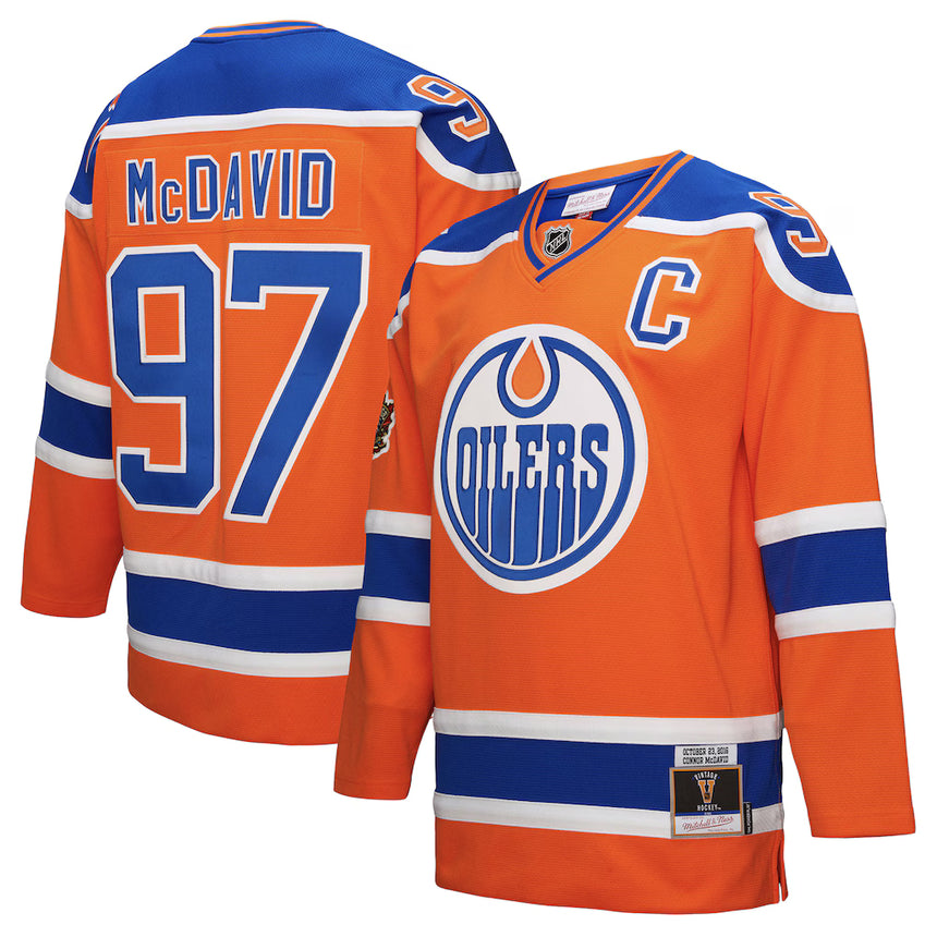 Men's Connor McDavid Edmonton Oilers Mitchell & Ness Power Play Jersey - Orange - Pro Jersey Sports