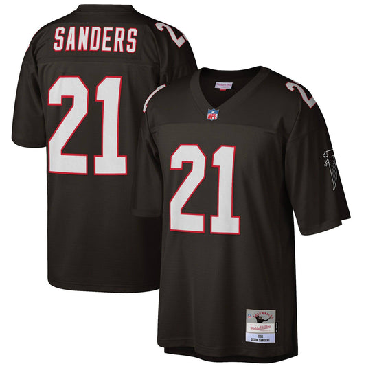 Mens Atlanta Falcons Deion Sanders Mitchell & Ness Black 1992 Retired Player Vintage Replica Jersey