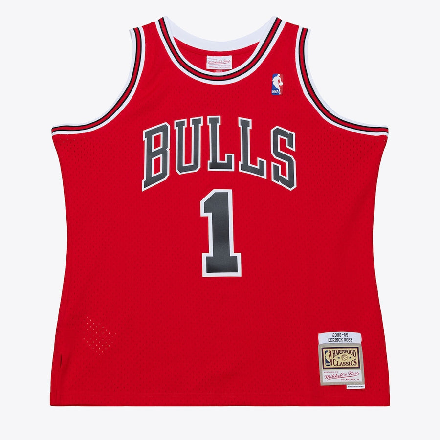 Men's Chicago Bulls Derrick Rose Mitchell & Ness Red 2008 Hardwood Classics Swingman Jersey