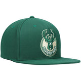 Milwaukee Bucks Mitchell & Ness Team Ground Snapback Hat - Hunter Green - Pro Jersey Sports