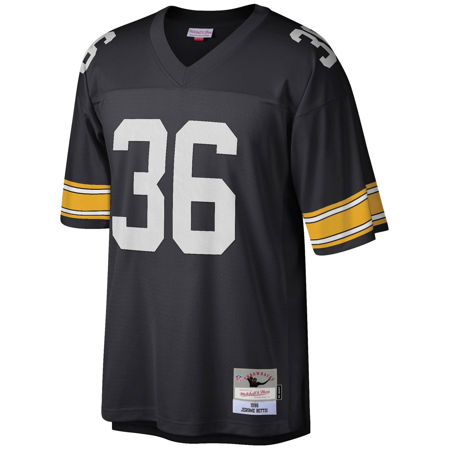 Mens Pittsburgh Steelers Jerome Bettis Mitchell & Ness Black Retired Player Vintage Replica Jersey