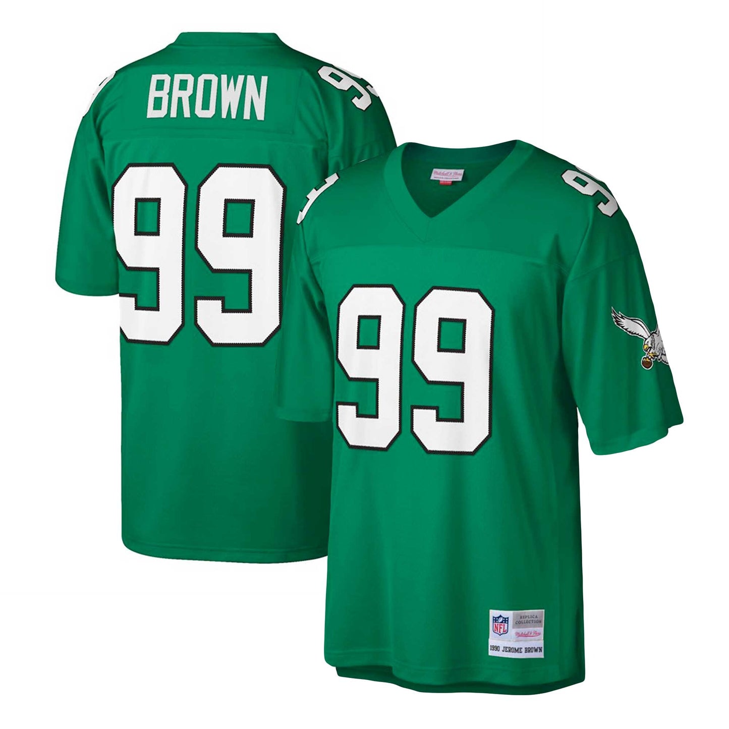 Men's Jerome Brown Philadelphia Eagles 1990 Green Mitchell & Ness Legacy Replica Jersey