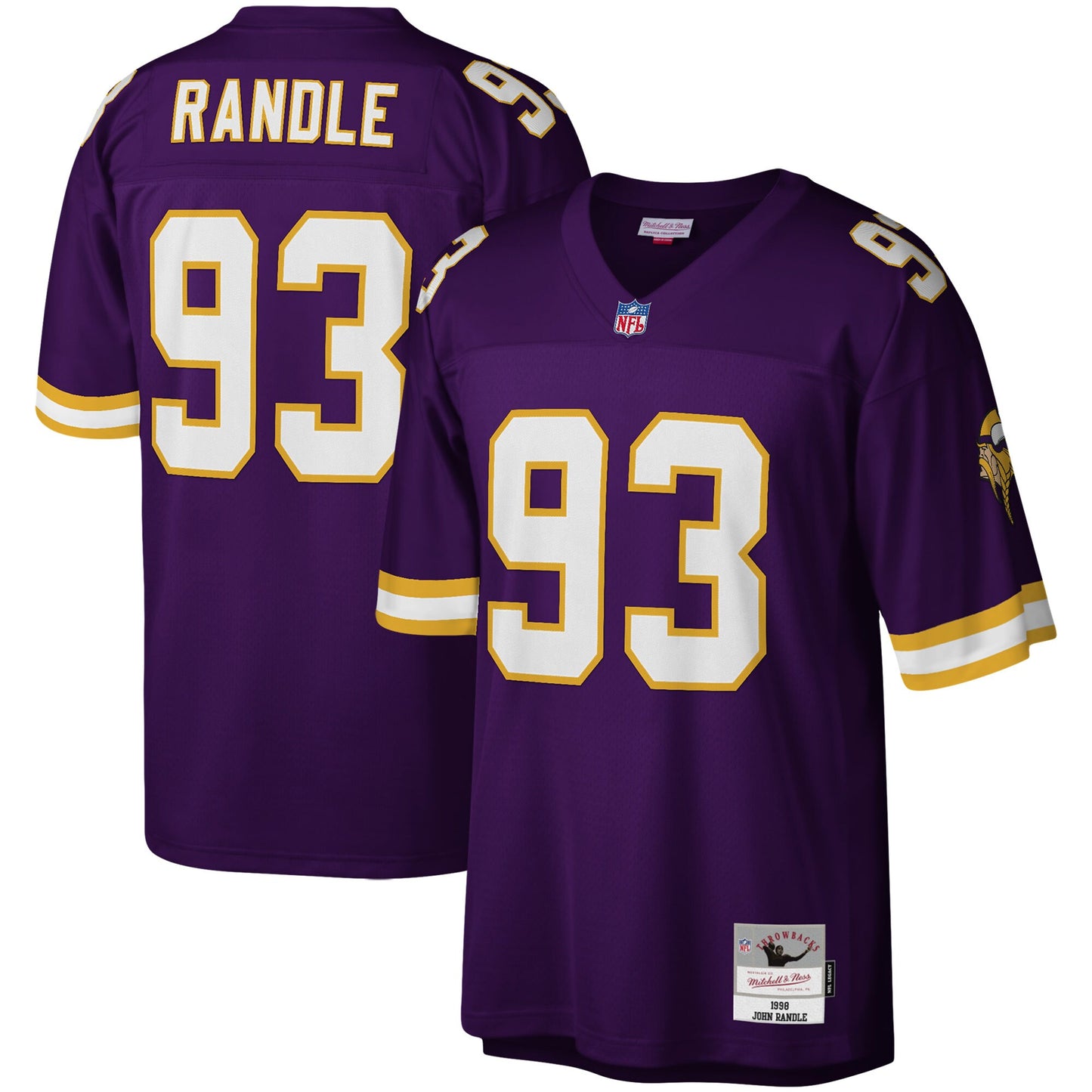 Men's Minnesota Vikings John Randle Mitchell & Ness Purple 1998 Legacy Replica Jersey