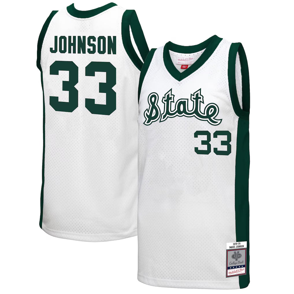 Magic Johnson Michigan State Spartans Mitchell & Ness 1978 Swingman Throwback Jersey - White