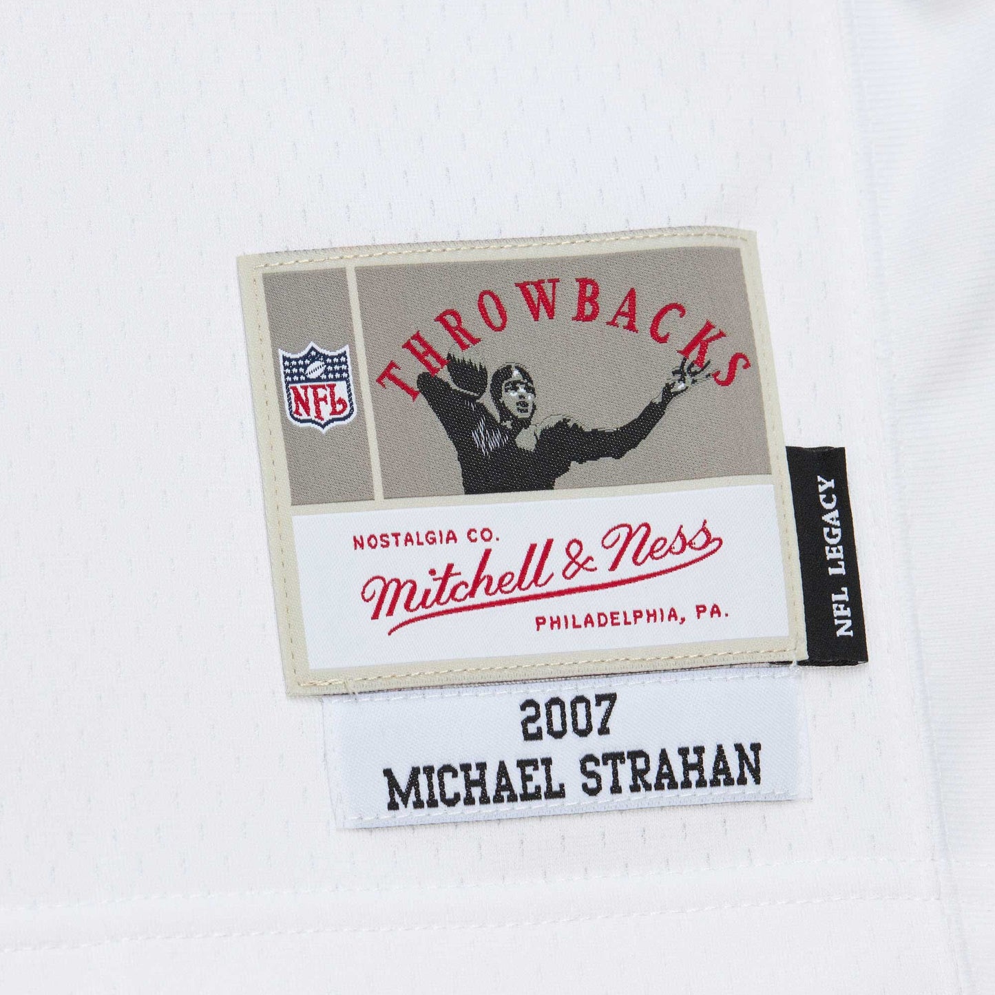 Men's Michael Strahan New York Giants Mitchell & Ness White Legacy Replica Jersey