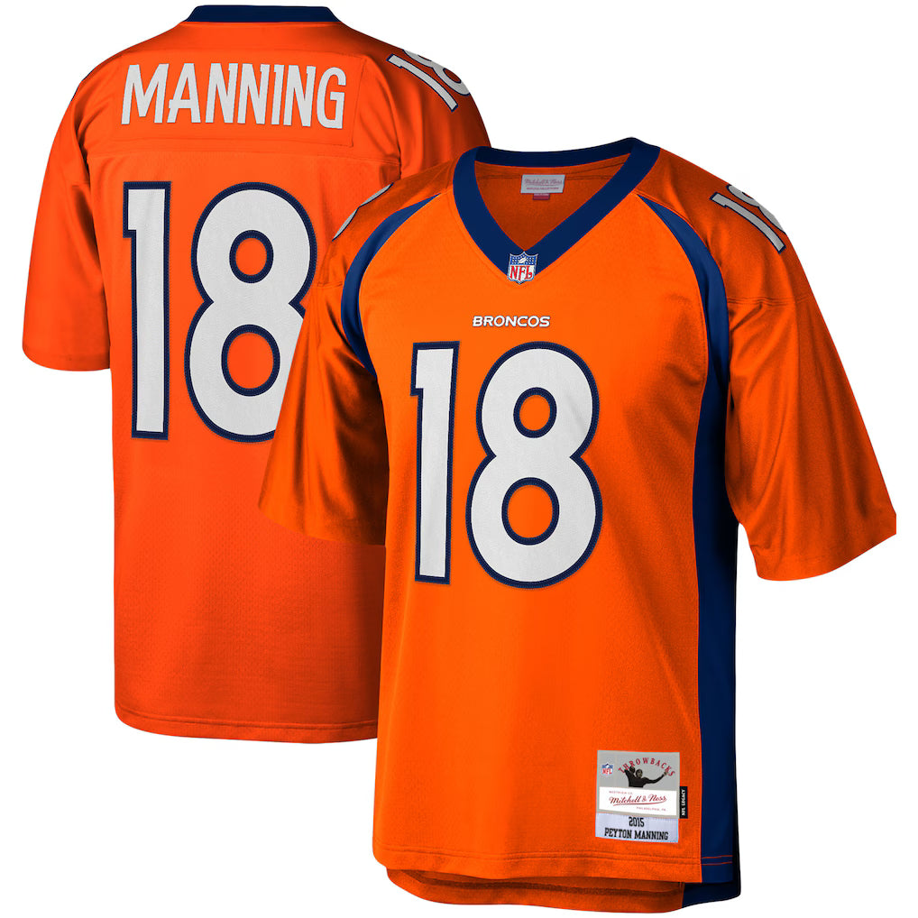 Mens Denver Broncos Peyton Manning Mitchell & Ness Orange 2015 Legacy Replica Jersey