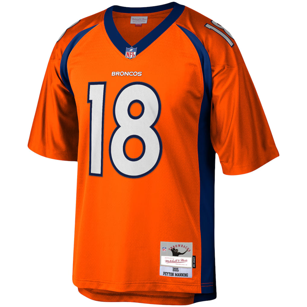 Mens Denver Broncos Peyton Manning Mitchell & Ness Orange 2015 Legacy Replica Jersey