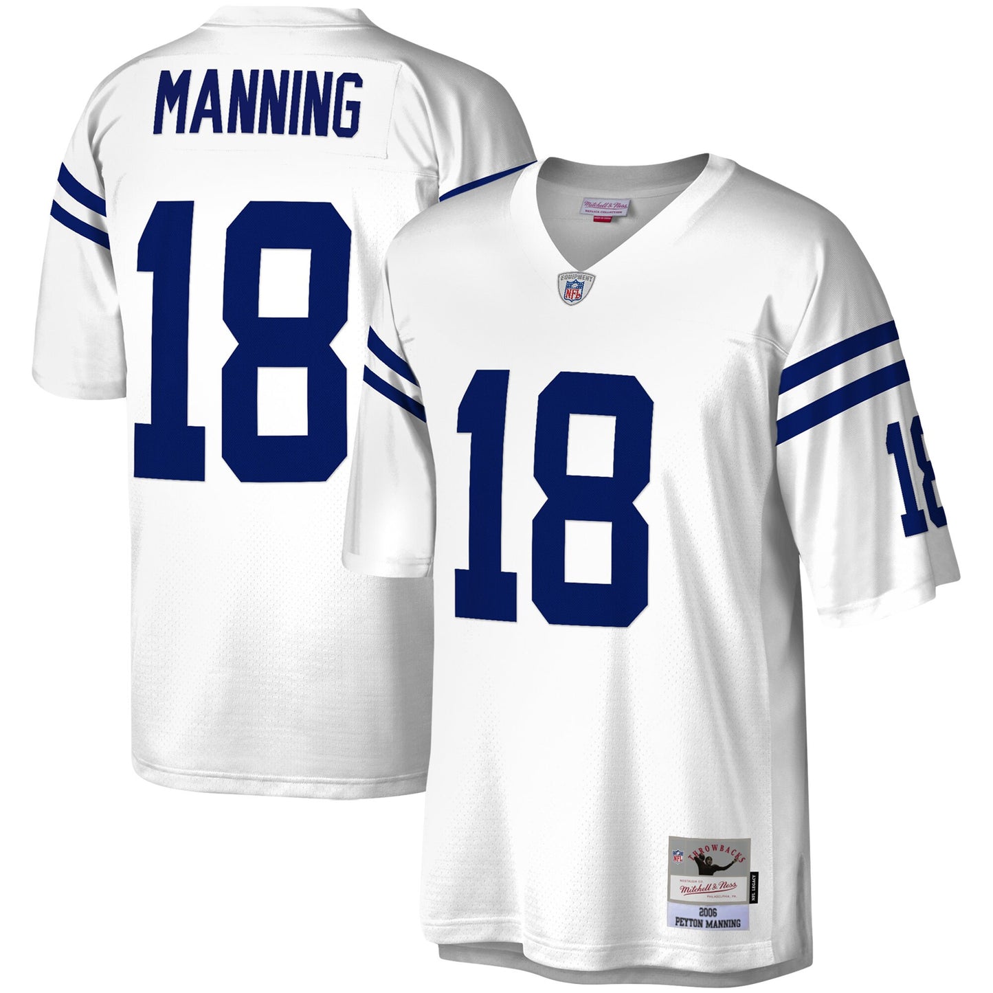 Men's Peyton Manning Indianapolis Colts White Mitchell & Ness Legacy Replica Jersey