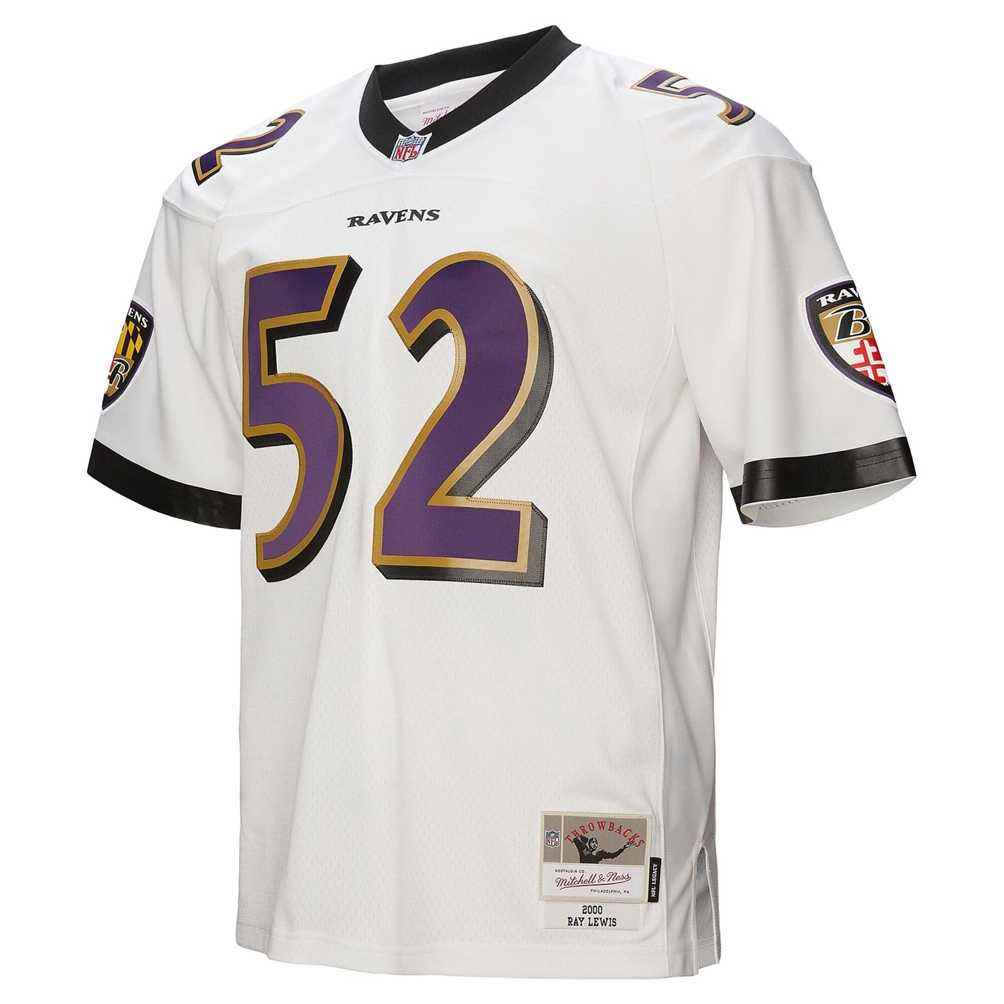 Men's Baltimore Ravens Ray Lewis Mitchell & Ness White Legacy Replica Jersey