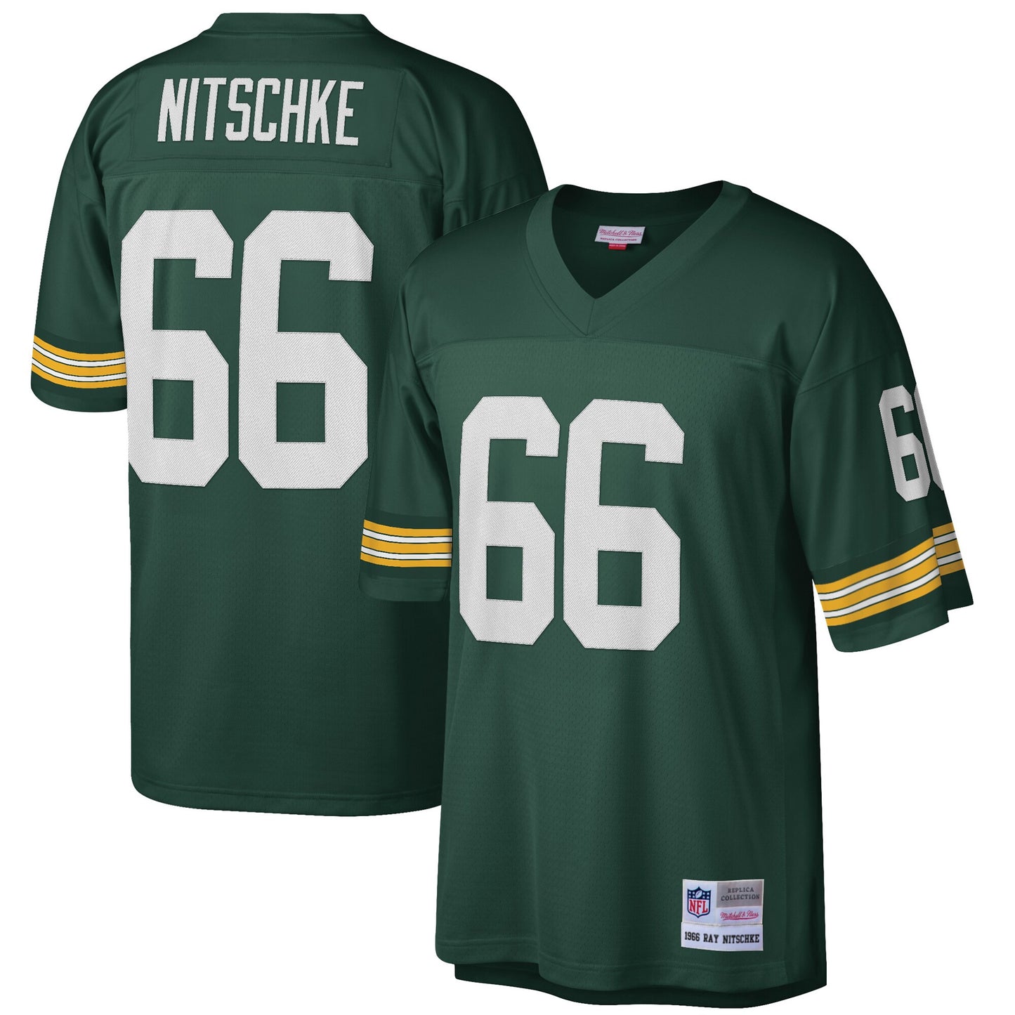 Mens Green Bay Packers Ray Nitschke Mitchell & Ness Green Replica Legacy Jersey