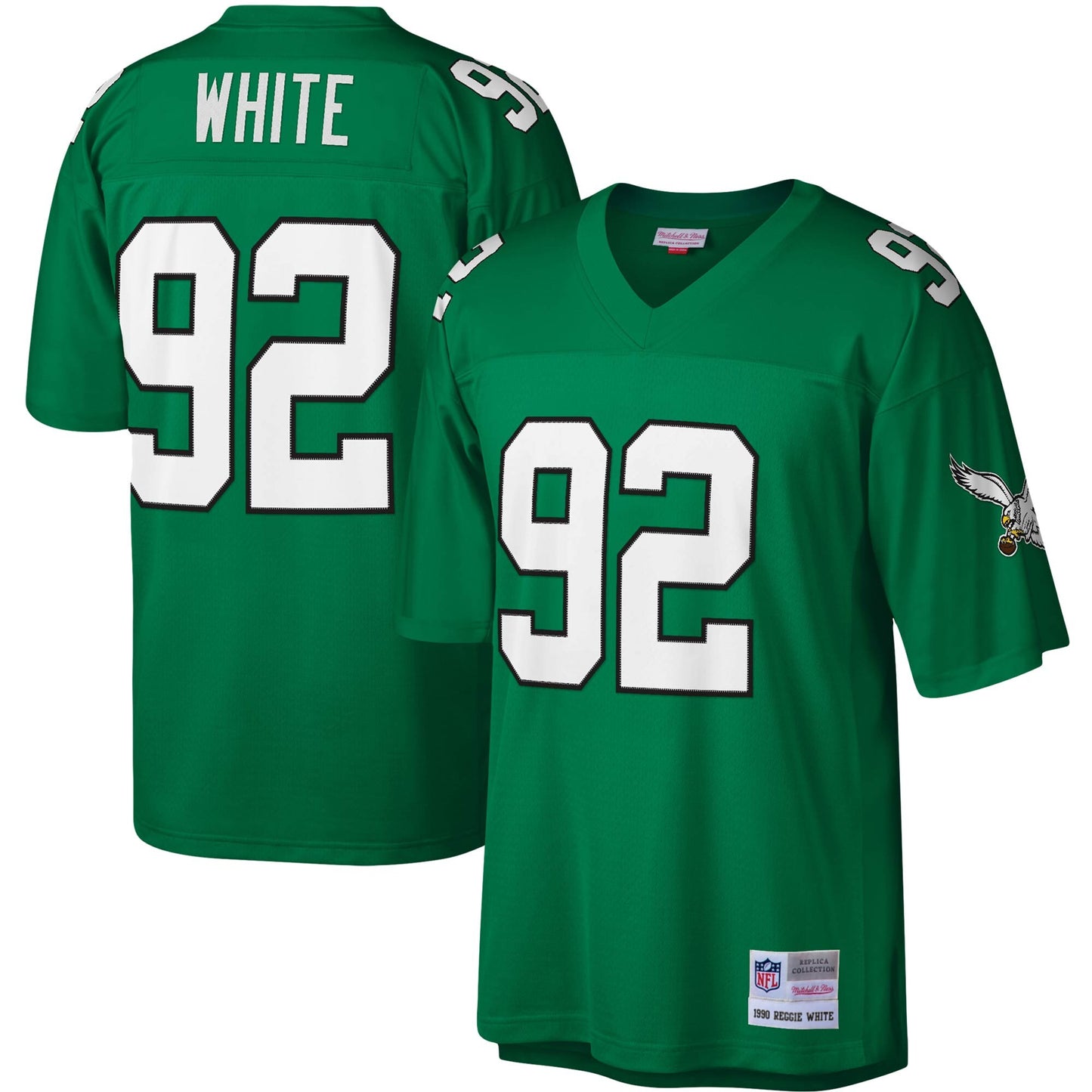 Men's Reggie White Philadelphia Eagles 1990 Green Mitchell & Ness Legacy Replica Jersey