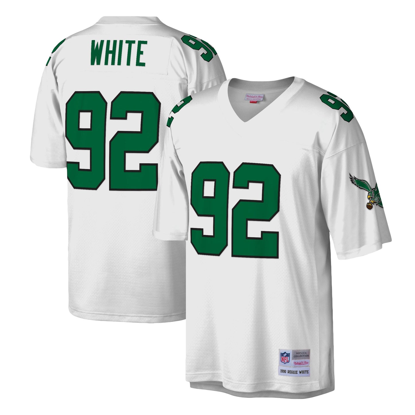 Men's Reggie White Philadelphia Eagles 1990 White Mitchell & Ness Legacy Replica Jersey (Copy)