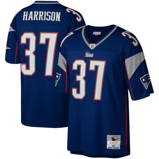 Men's Mitchell & Ness Rodney Harrison Navy New England Patriots Legacy Replica Jersey - Pro Jersey Sports