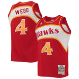 Men's Atlanta Hawks Spud Webb Mitchell & Ness Red 1986-87 Hardwood Classics Swingman Jersey - Pro Jersey Sports