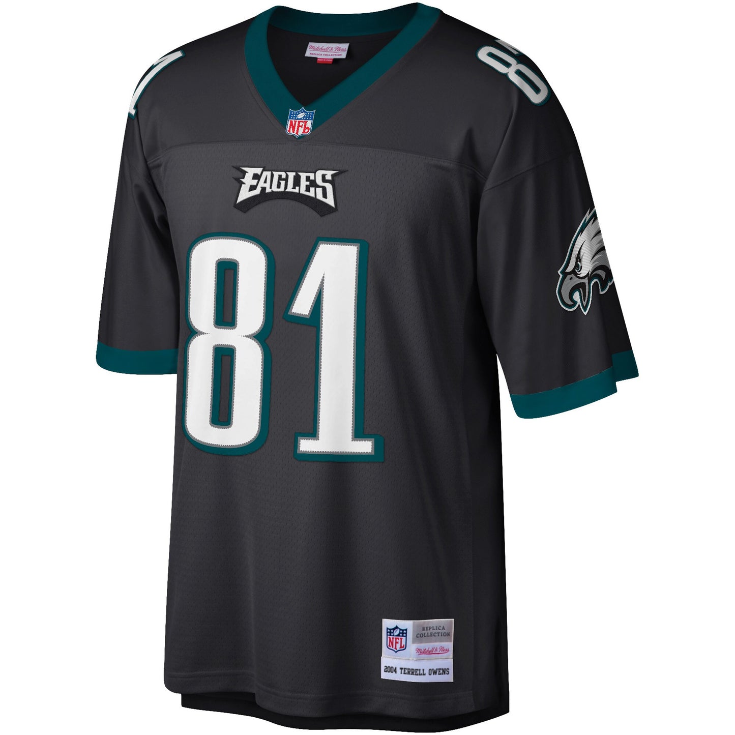 Men's Terrell Owens Philadelphia Eagles 2004 Black Mitchell & Ness Legacy Replica Jersey