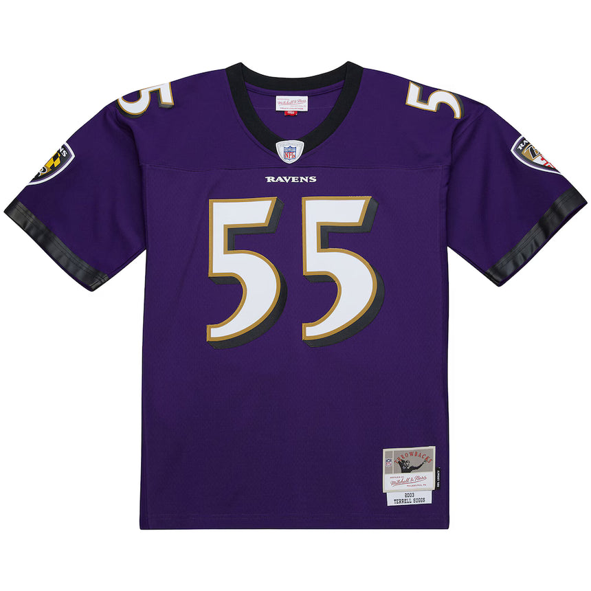 Men's Mitchell & Ness Terrell Suggs Purple Baltimore Ravens 2003 Legacy Replica Jersey - Pro Jersey Sports