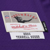 Men's Mitchell & Ness Terrell Suggs Purple Baltimore Ravens 2003 Legacy Replica Jersey - Pro Jersey Sports