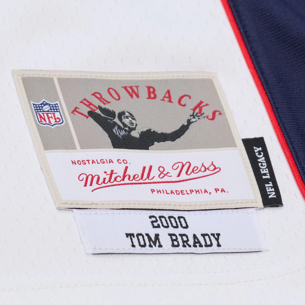 Men's Mitchell & Ness Tom Brady White New England Patriots 2000 Legacy Replica Jersey - Pro Jersey Sports