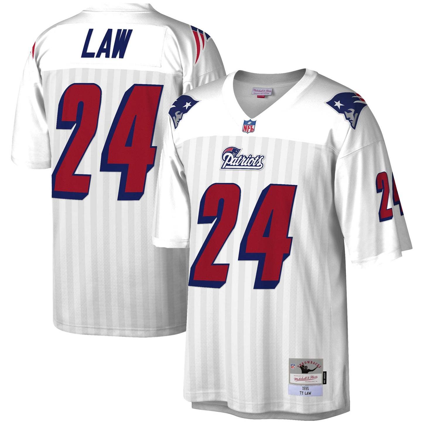 Men's Ty Law New England Patriots Mitchell & Ness White Legacy Replica Jersey