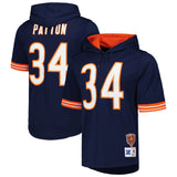 Men's Mitchell & Ness Walter Payton Navy Chicago Bears Retired Player Name & Number Mesh Hoodie T-Shirt - Pro Jersey Sports