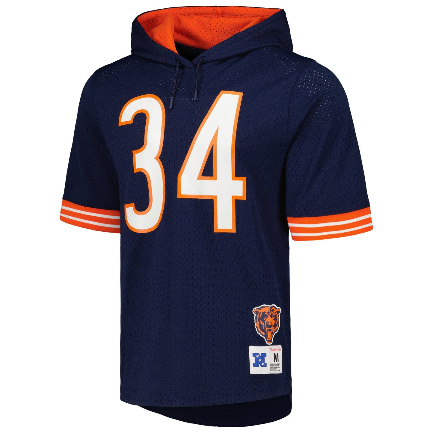 Men's Mitchell & Ness Walter Payton Navy Chicago Bears Retired Player Name & Number Mesh Hoodie T-Shirt