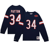 Men's Chicago Bears Walter Payton Mitchell & Ness Navy Throwback Name & Number Long Sleeve T-Shirt - Pro Jersey Sports