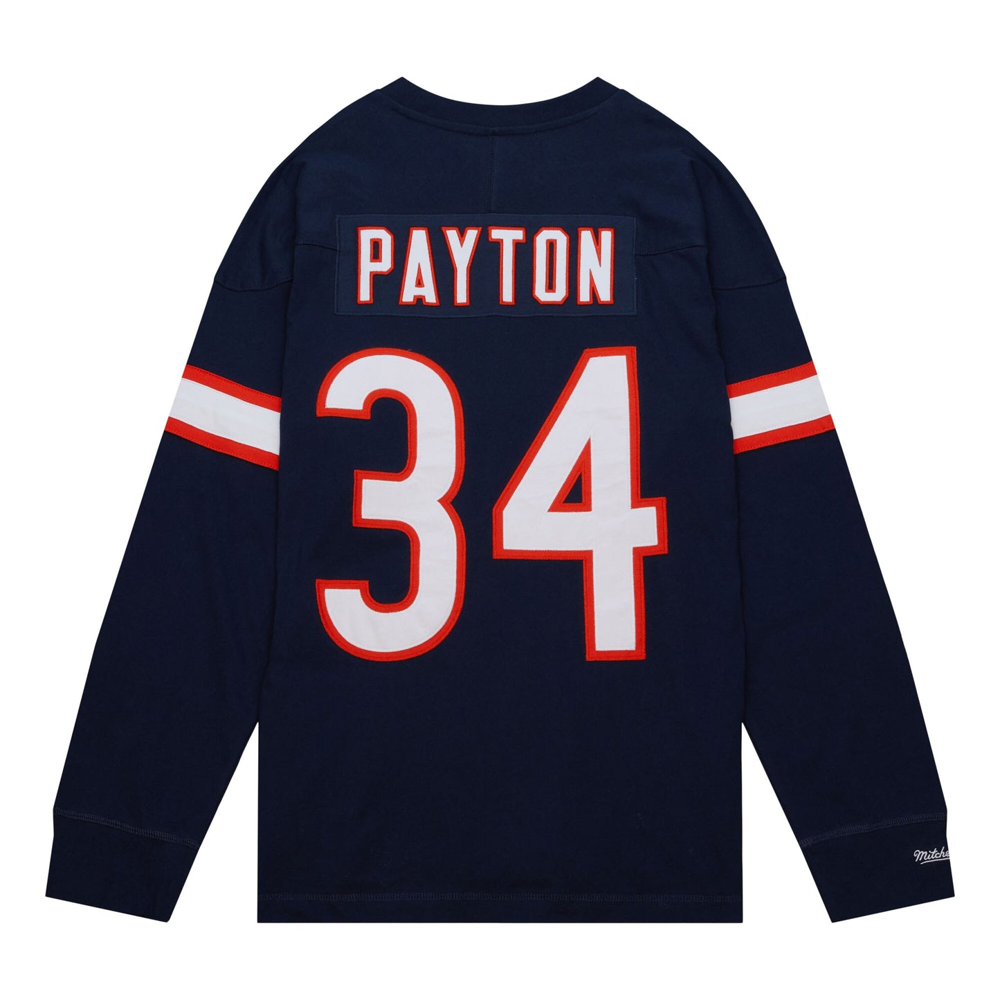 Men's Chicago Bears Walter Payton Mitchell & Ness Navy Throwback Name & Number Long Sleeve T-Shirt