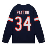 Men's Chicago Bears Walter Payton Mitchell & Ness Navy Throwback Name & Number Long Sleeve T-Shirt - Pro Jersey Sports
