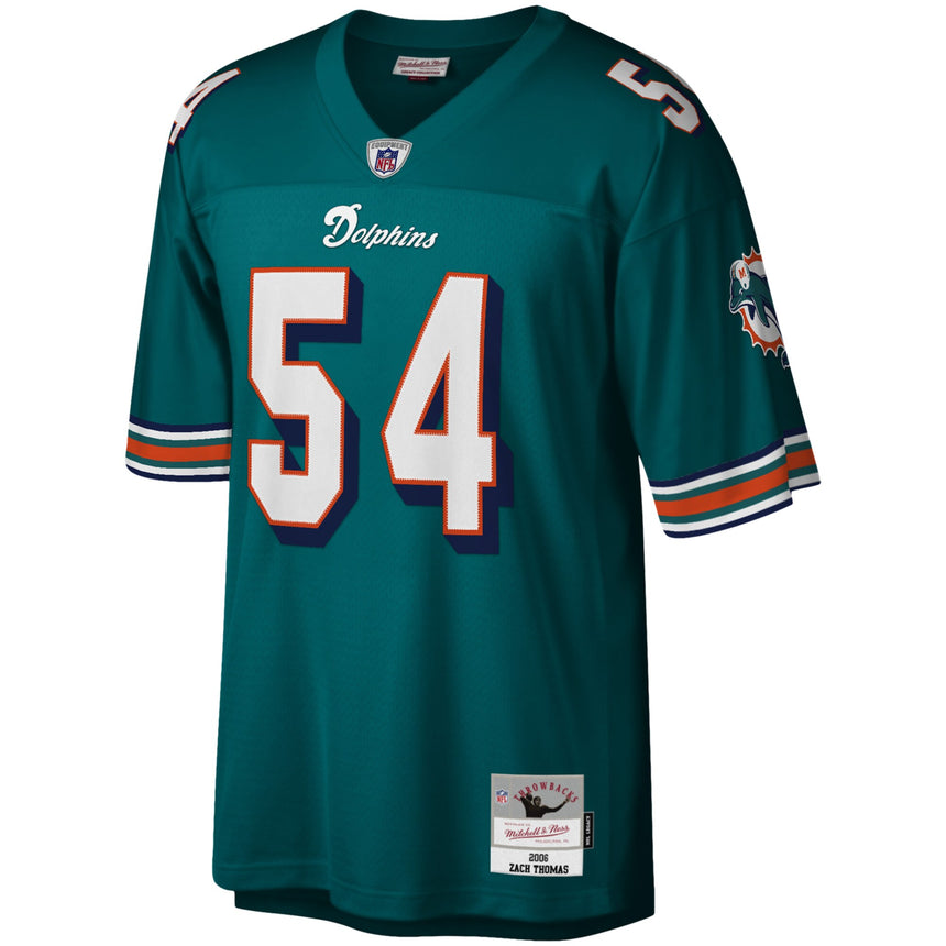 Men's Miami Dolphins Zach Thomas Mitchell & Ness Aqua Legacy Replica Jersey - Pro Jersey Sports