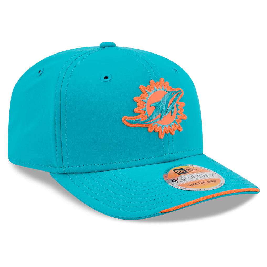 Men's Miami Dolphins New Era 2026 NFL Sideline 9SEVENTY Throwback Logo Aqua Adjustable Hat