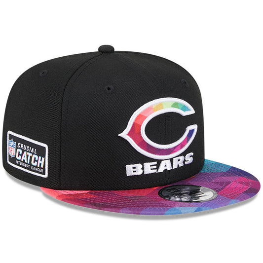 Men's Chicago Bears New Era Black 2023 NFL Crucial Catch Alternate Logo 9FIFTY Snapback Hat
