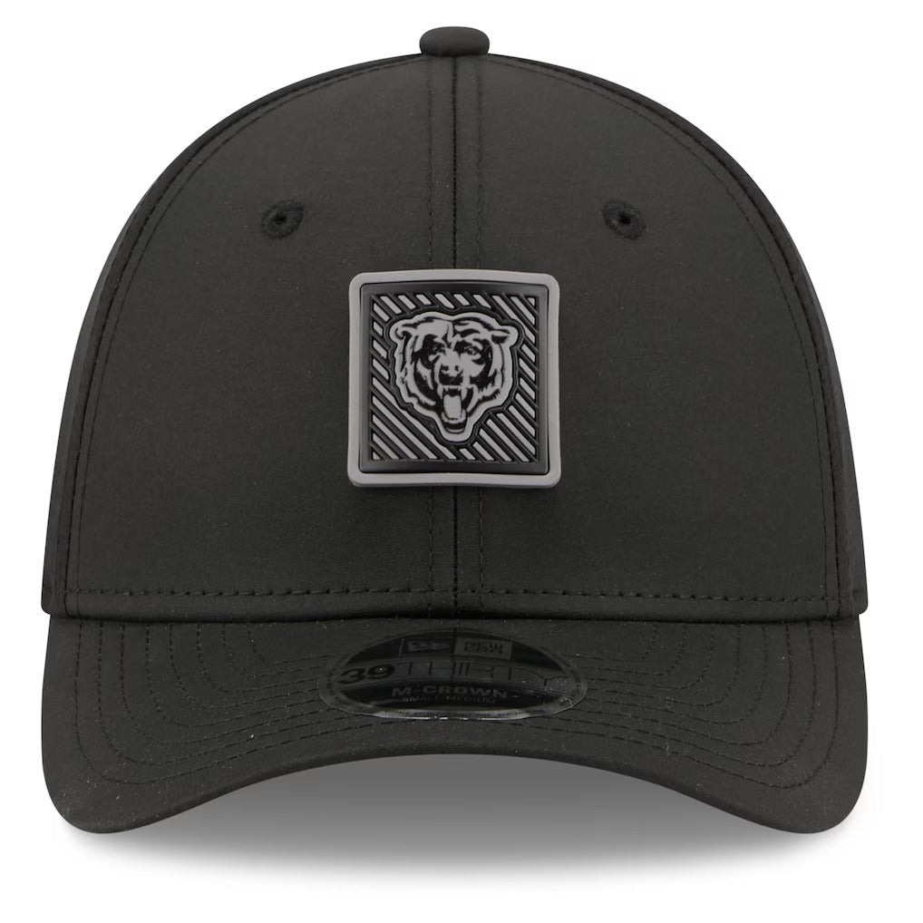 Chicago Bears New Era Black 2026 NFL Training Camp 39THIRTY M-Crown Flex Hat-Bear Logo