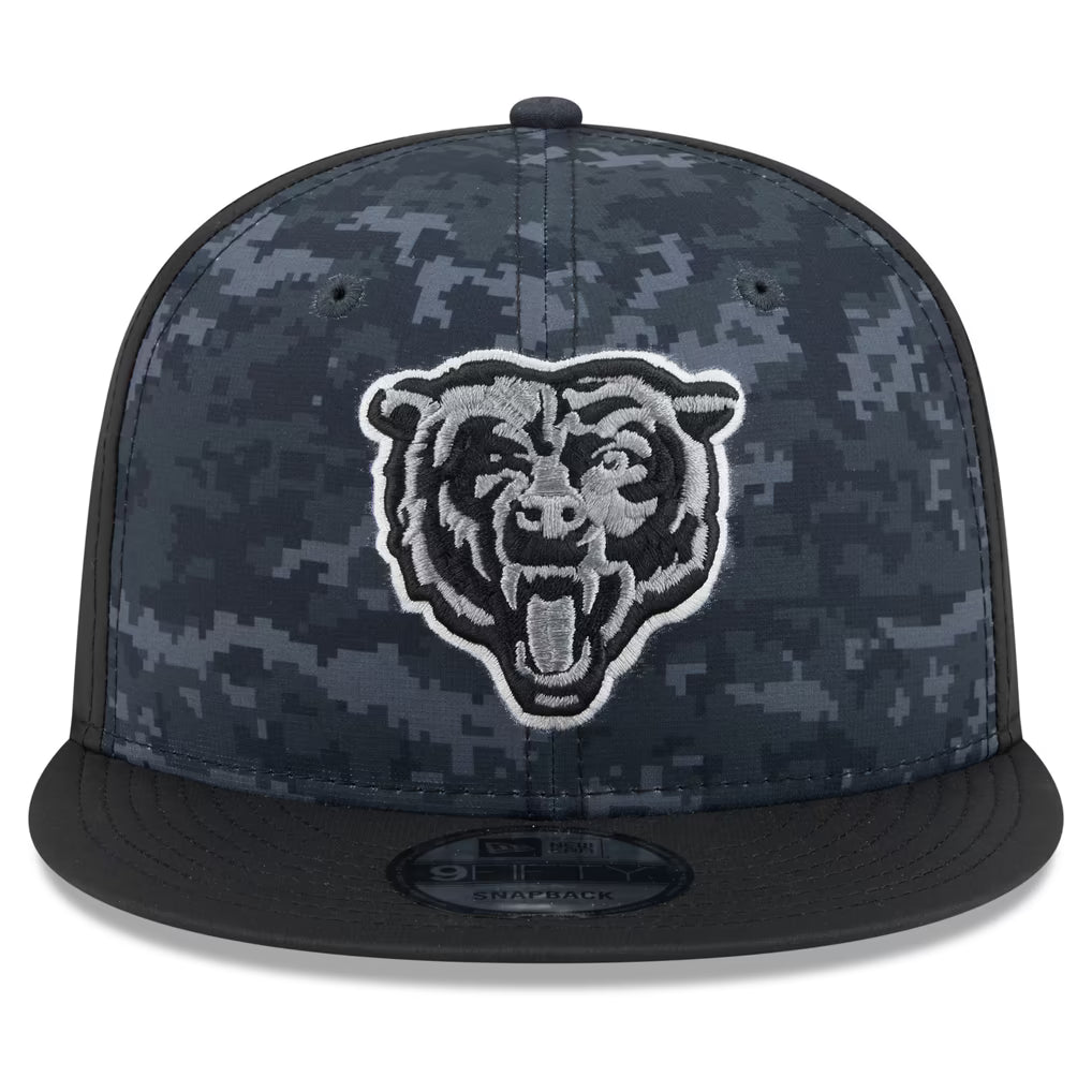 Chicago Bears New Era 2026 Salute To Service 9FIFTY Bearhead Logo Adjustable Snapback Hat - Black