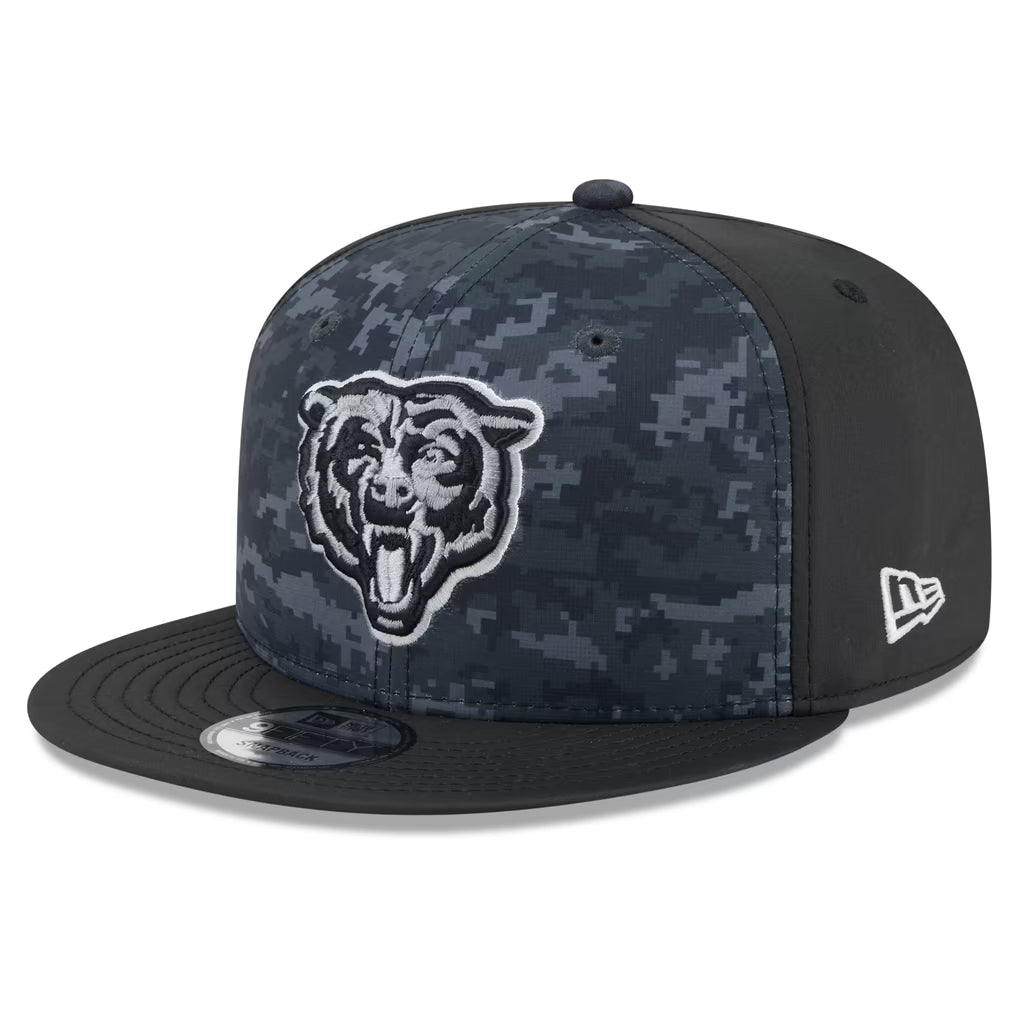 Chicago Bears New Era 2026 Salute To Service 9FIFTY Bearhead Logo Adjustable Snapback Hat - Black