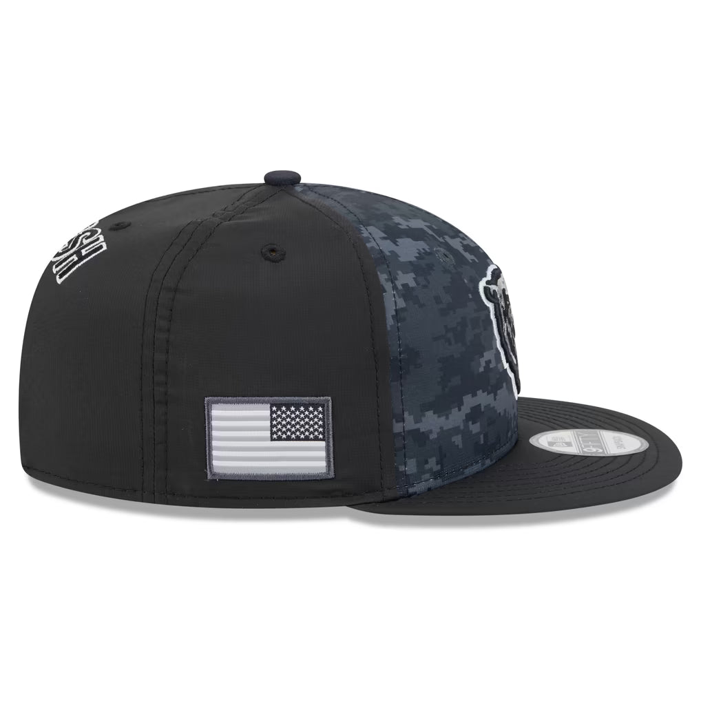 Chicago Bears New Era 2026 Salute To Service 9FIFTY Bearhead Logo Adjustable Snapback Hat - Black