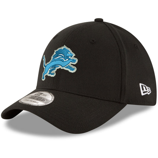 Men's New Era Detroit Lions Team Classic Black 39THIRTY Flex Hat