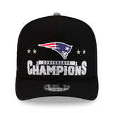 New England Patriots New Era 2025 AFC Champions Locker Room Trophy Collection A-Frame 9FIFTY Snapback Hat - Black - Pro Jersey Sports
