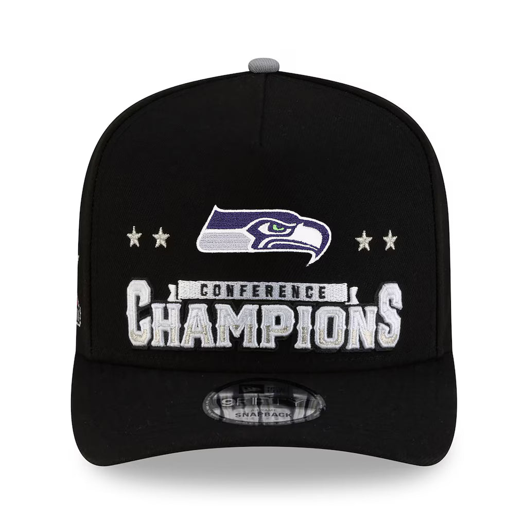 Men's Seattle Seahawks New Era Charcoal Super Bowl LX 9FORTY A-Frame Trucker Adjustable Hat - Pro Jersey Sports