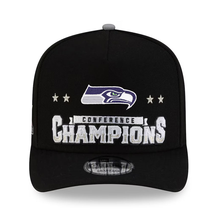 Men's Seattle Seahawks New Era Charcoal Super Bowl LX 9FORTY A-Frame Trucker Adjustable Hat - Pro Jersey Sports