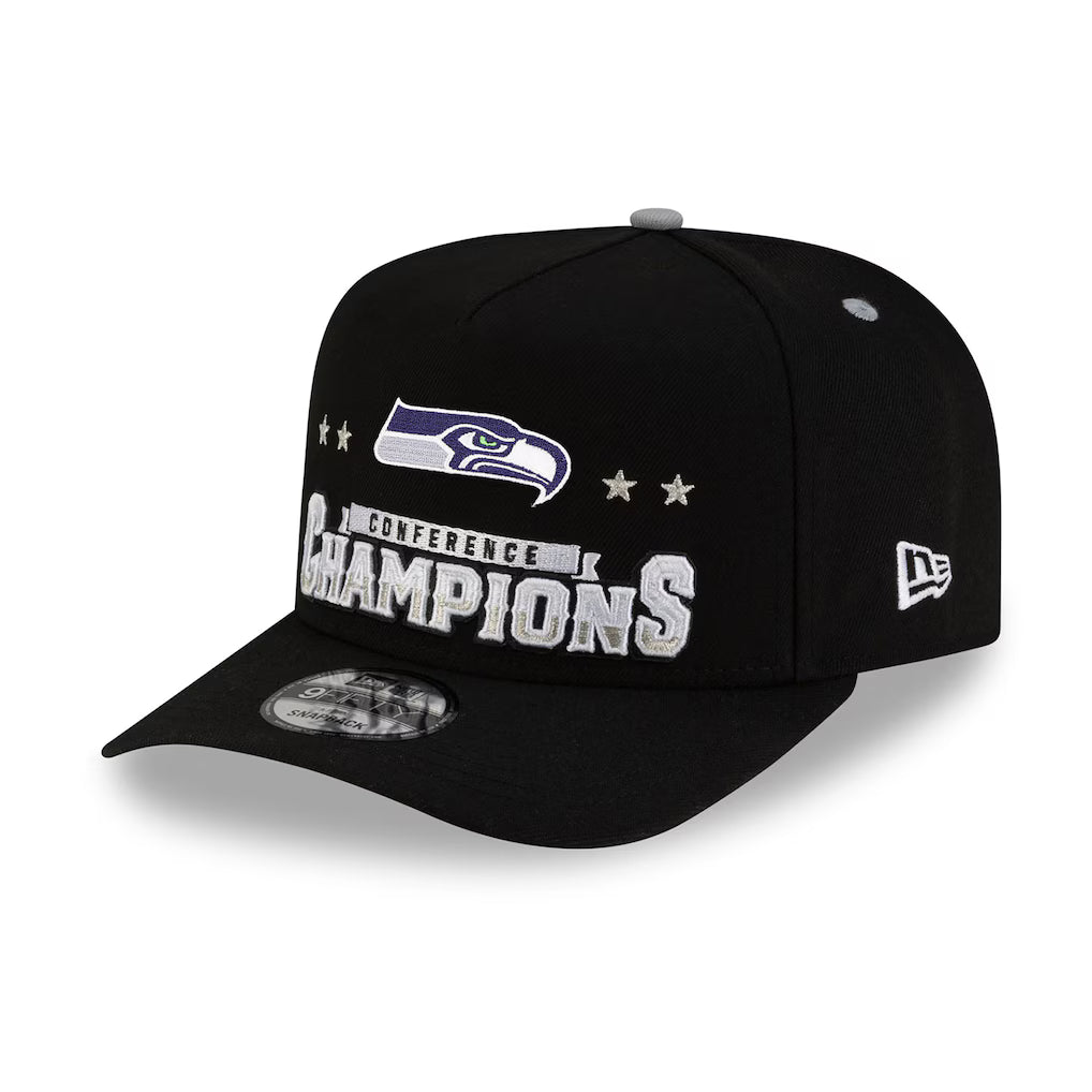 Men's Seattle Seahawks New Era Charcoal Super Bowl LX 9FORTY A-Frame Trucker Adjustable Hat - Pro Jersey Sports