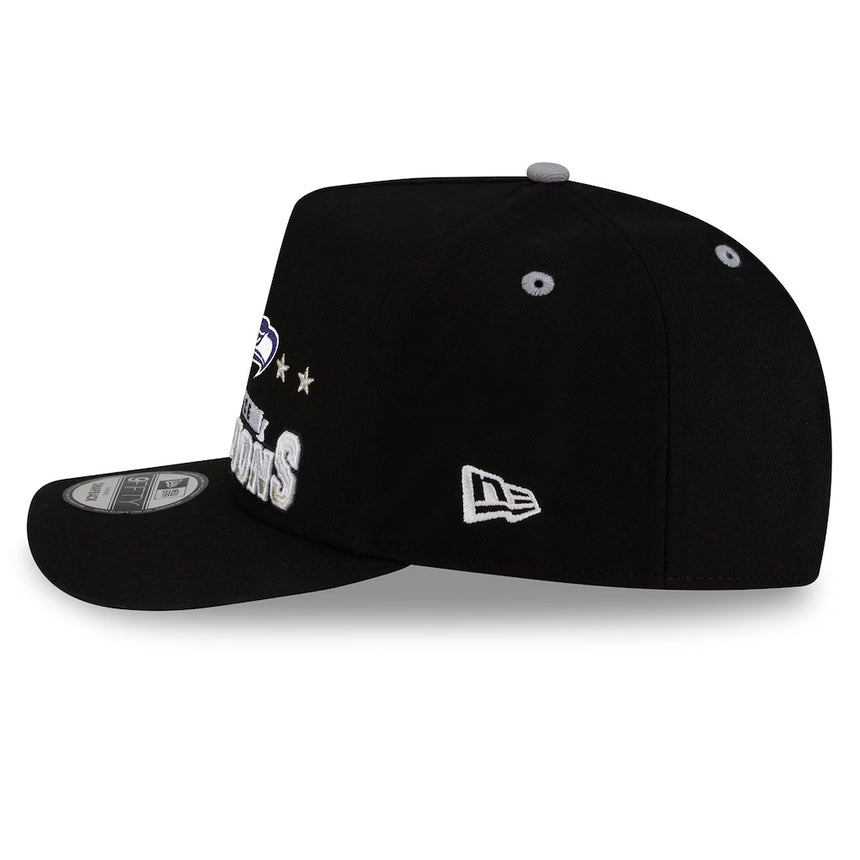 Men's Seattle Seahawks New Era Charcoal Super Bowl LX 9FORTY A-Frame Trucker Adjustable Hat - Pro Jersey Sports
