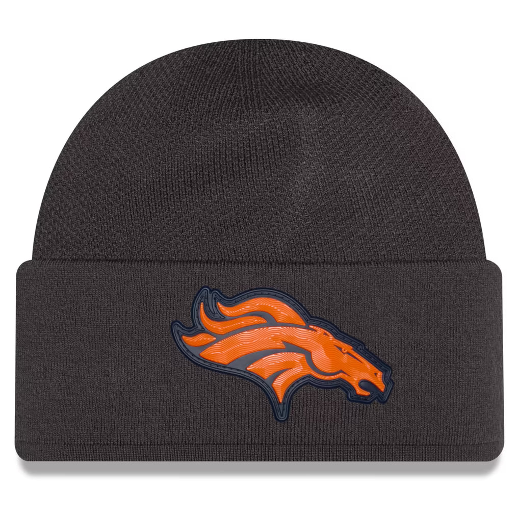 Denver Broncos 2026 New Era Official Sideline Throwback Gray Skully Knit Hat