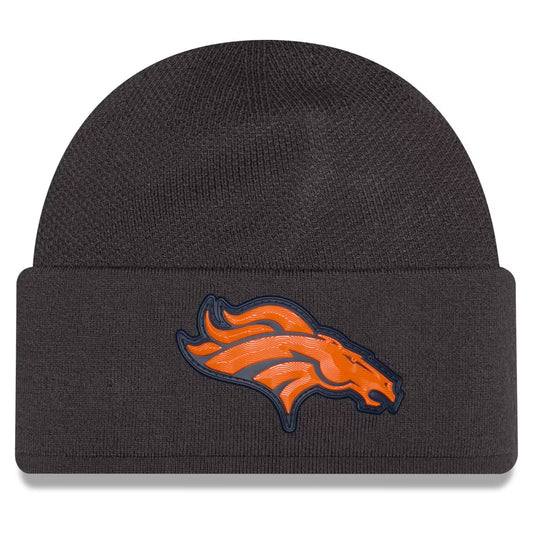 Denver Broncos 2026 New Era Official Sideline Throwback Gray Skully Knit Hat