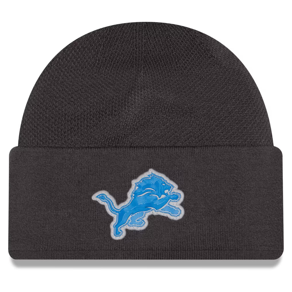 Detroit Lions 2026 New Era Official Sideline Gray Skully Knit Hat