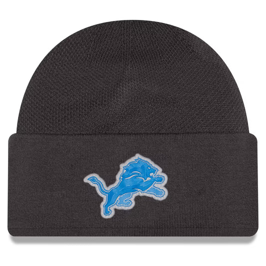 Detroit Lions 2026 New Era Official Sideline Gray Skully Knit Hat
