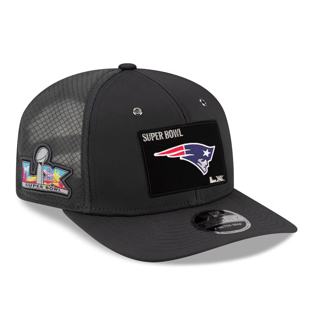 New England Patriots New Era Super Bowl LX Opening Night 9SEVENTY Adjustable Hat - Charcoal