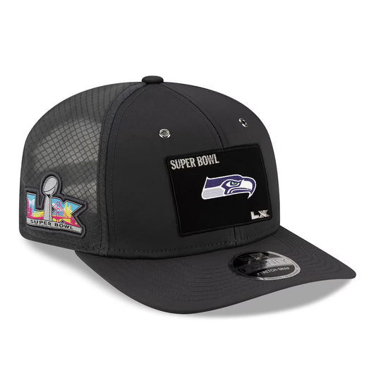 Men's Seattle Seahawks Super Bowl LX Opening Night New Era Charcoal 9SEVENTY Adjustable Hat